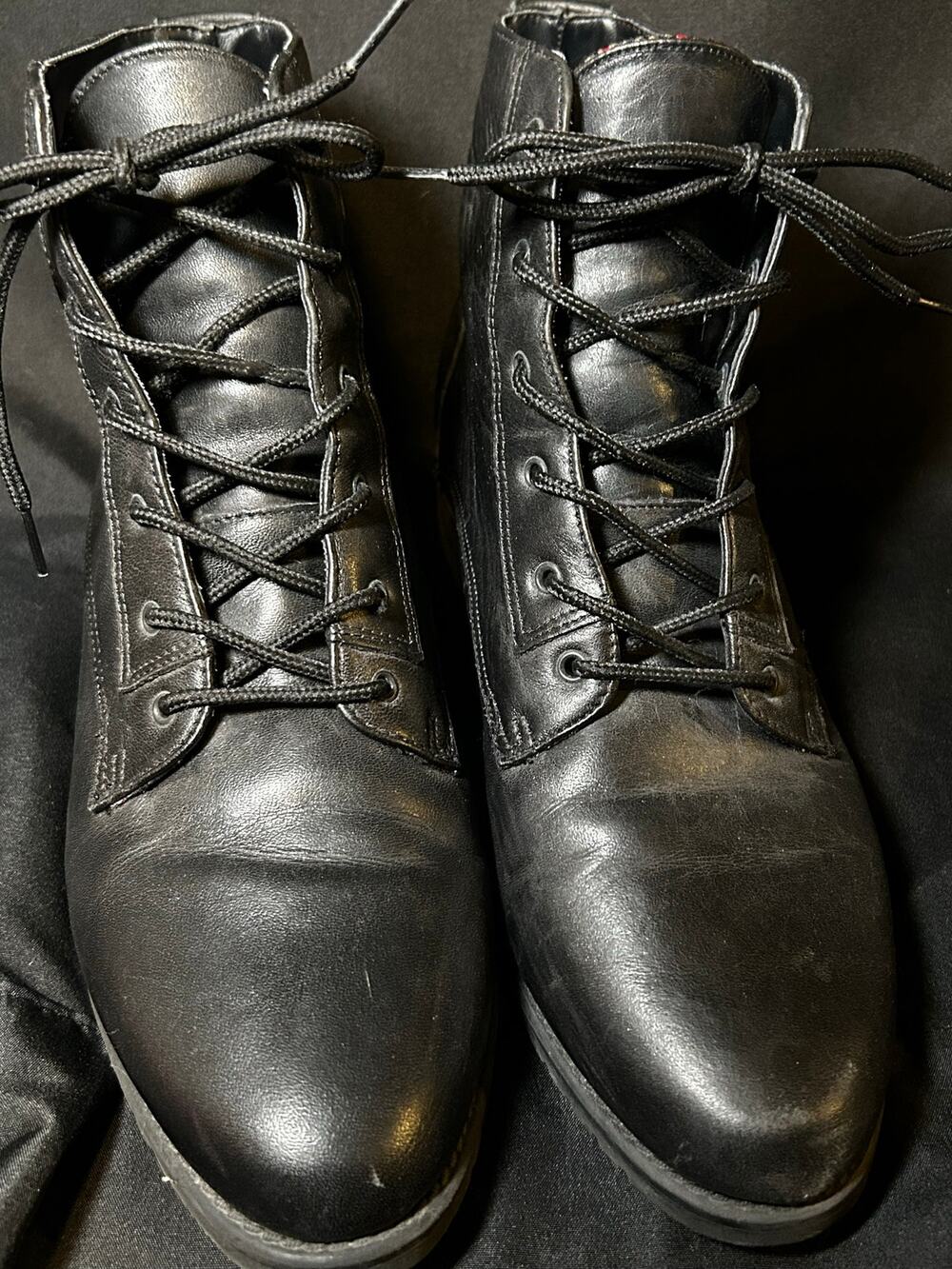 Vintage Danexx D-Pacific2 Black Leather Lace-Up Ankle Boots Women’s 8.5M